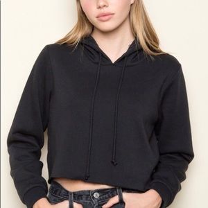 Brandy Melville cropped black hoodie